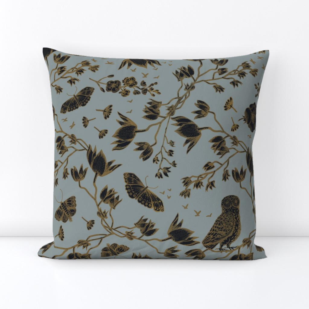ORCHID OWL BLACK - FRENCH GREY 