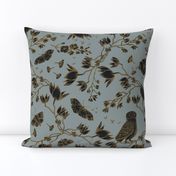 ORCHID OWL BLACK - FRENCH GREY 