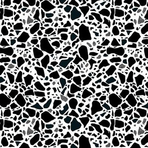 Terrazzo black on white Medium Scale