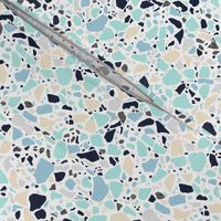 Terrazzo mint blue on white Medium Scale