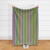 Mardi Gras One Inch Vertical Stripes