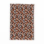 Medium Mosaic Squares in Black, Orange, and White