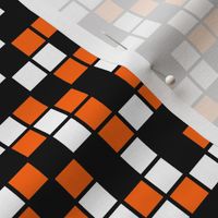 Medium Mosaic Squares in Black, Orange, and White