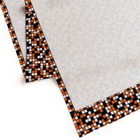 Medium Mosaic Squares in Black, Orange, and White