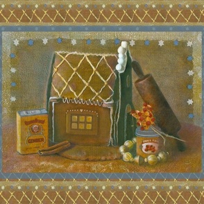 21x16-Inch Panel Size of Baking Up Memories with Gingerbread House