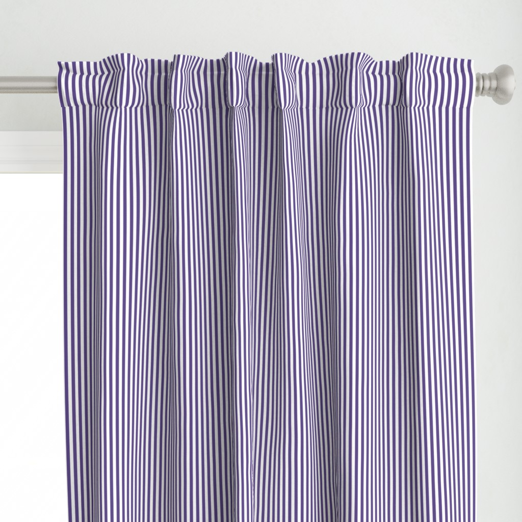 Quarter Inch Ultra Violet and White Vertical Stripes