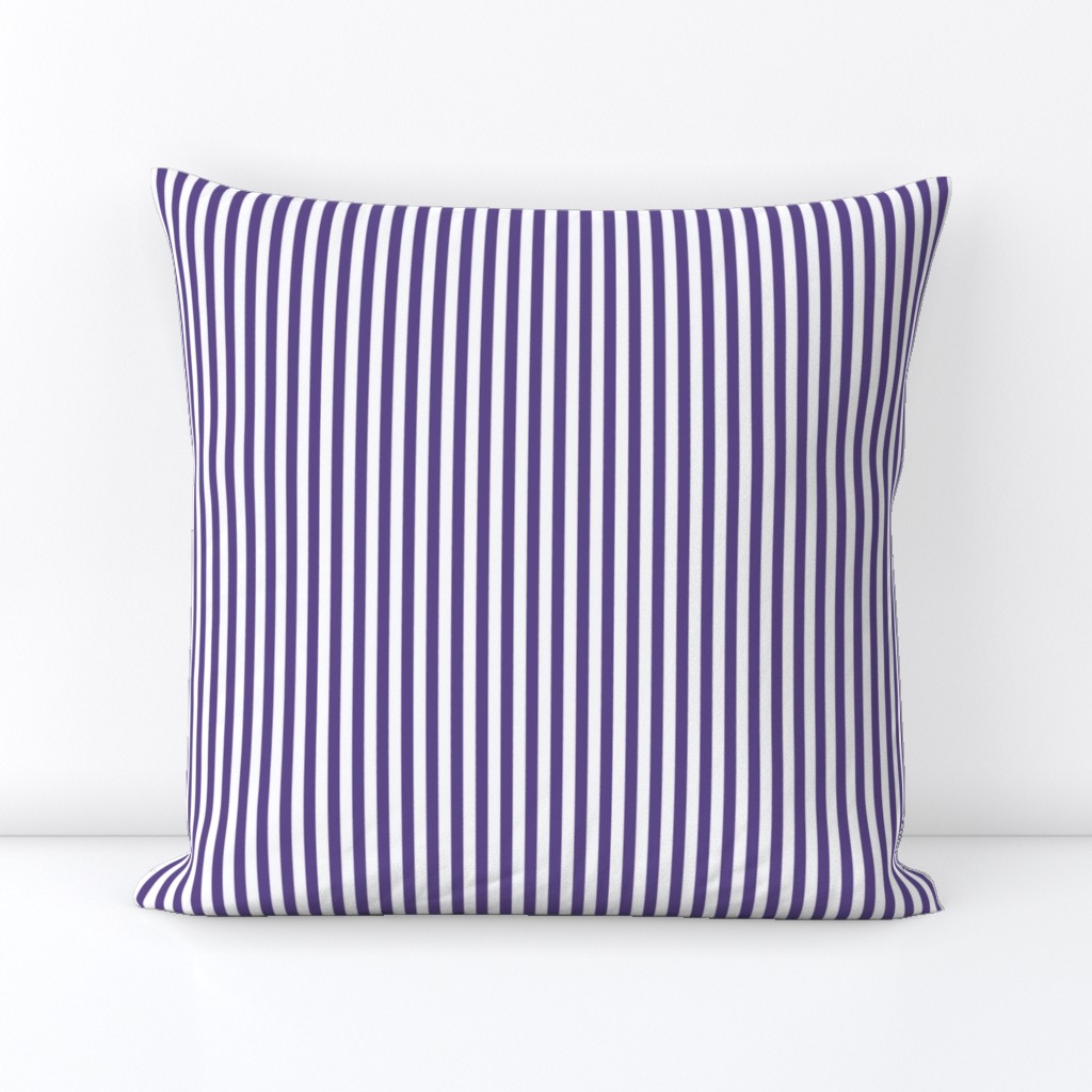 Quarter Inch Ultra Violet and White Vertical Stripes