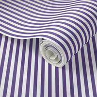 Quarter Inch Ultra Violet and White Vertical Stripes