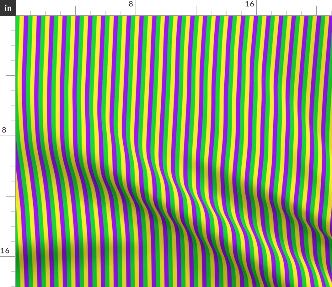Mardi Gras Quarter Inch Vertical Stripes