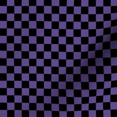 Half Inch Ultra Violet Purple and Black Checkerboard Squares