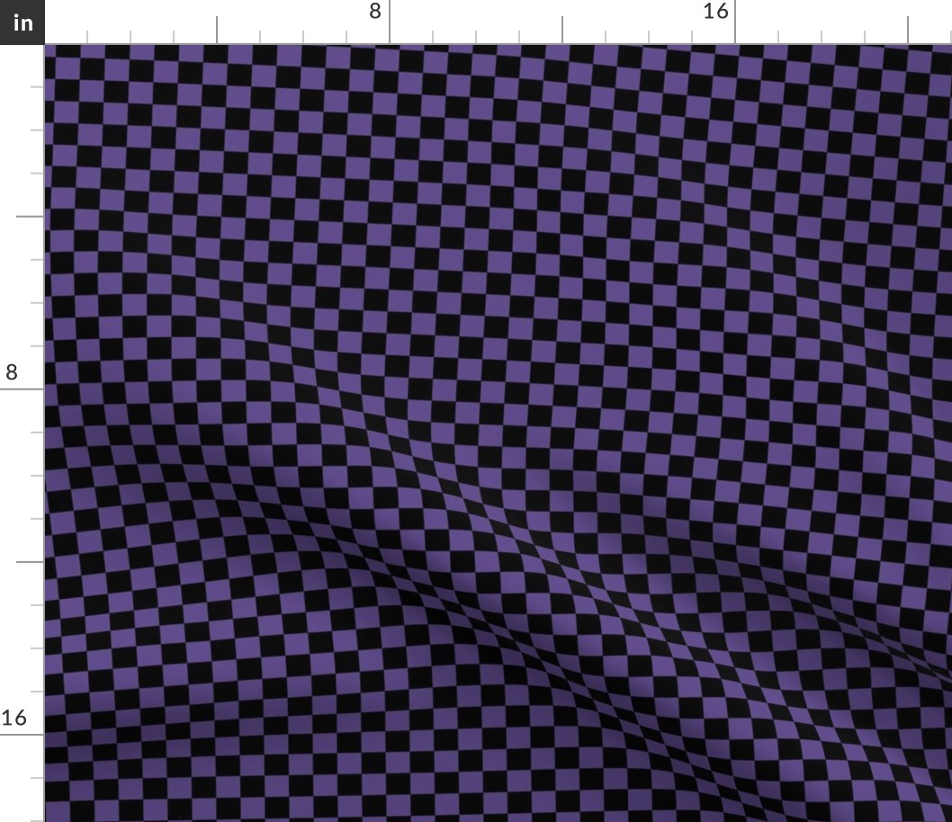Half Inch Ultra Violet Purple and Black Checkerboard Squares