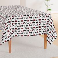 Woodland Animals Bear Moose & Deer - Red + Black Buffalo Plaid Baby Nursery Kids Children Baby Bedding