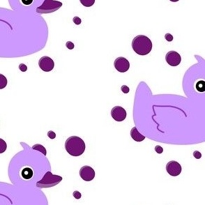 Cute Purple Rubber Ducky Print