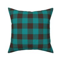 dark teal and brown plaid