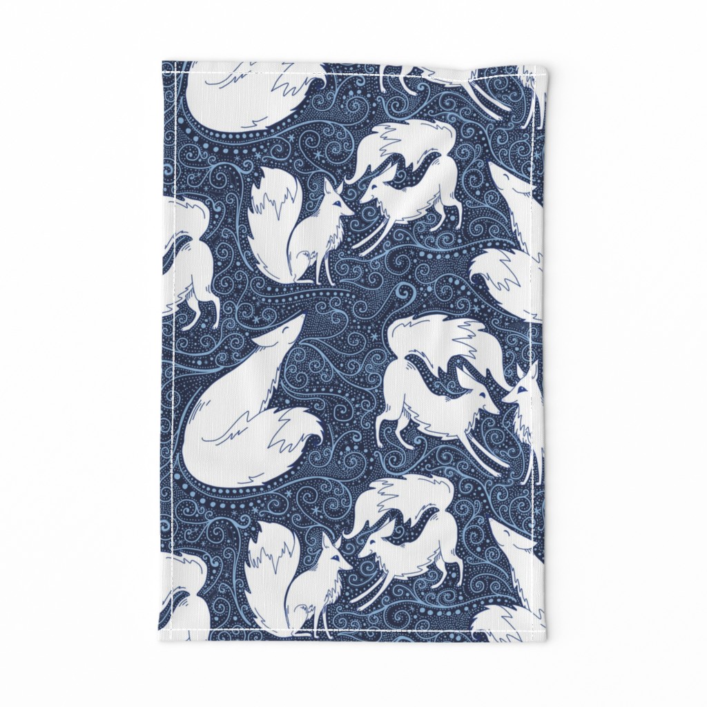 Flurries of Foxes winter arctic fox print