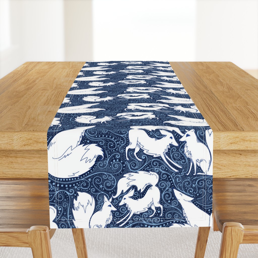 Flurries of Foxes winter arctic fox print