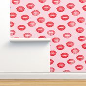 (jumbo scale) smooches - kisses - red on pink