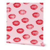 (jumbo scale) smooches - kisses - red on pink