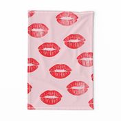 (jumbo scale) smooches - kisses - red on pink