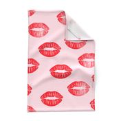 (jumbo scale) smooches - kisses - red on pink