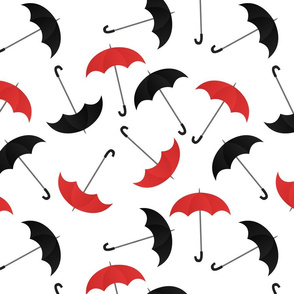 Red and Black Umbrellas