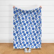 LARGE watercolor blue dots pattern 