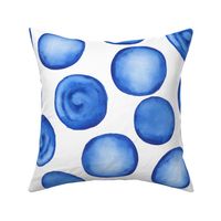 LARGE watercolor blue dots pattern 