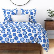 LARGE watercolor blue dots pattern 