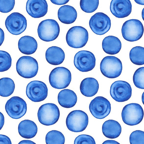 MEDIUM watercolor blue dots pattern 