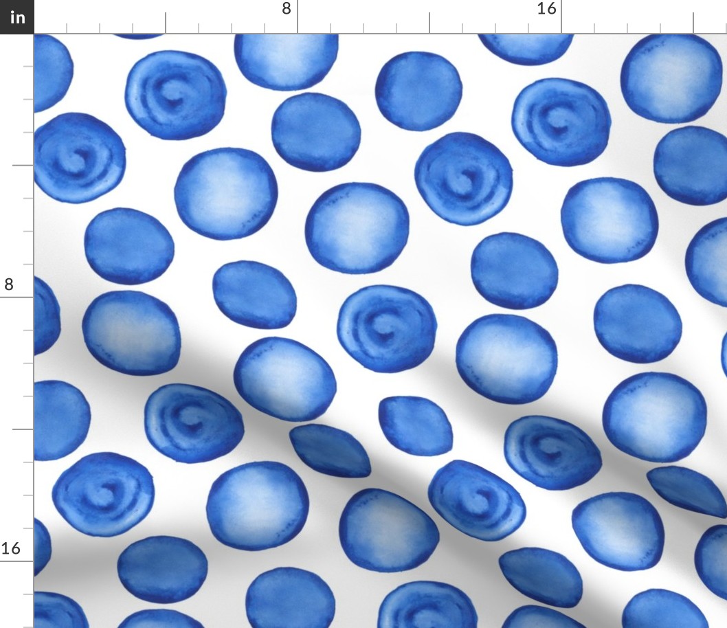 MEDIUM watercolor blue dots pattern 