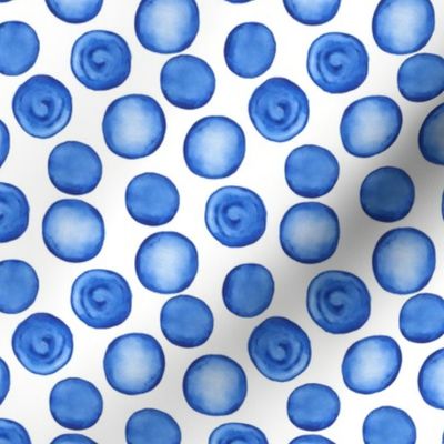 SMALL watercolor blue dots pattern 