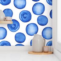 SMALL watercolor blue dots pattern 