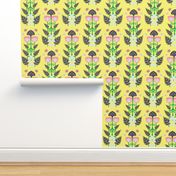 Yellow Block Folk Floral