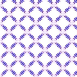 Starry Squares Diagonal Pattern Purple White