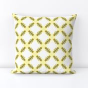 Starry Squares Diagonal Pattern Lt Gold White