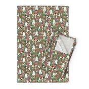 smooth fox terrier floral flowers dog breed fabric green