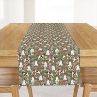 smooth fox terrier floral flowers dog breed fabric green