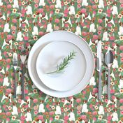 smooth fox terrier floral flowers dog breed fabric green