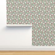 smooth fox terrier floral flowers dog breed fabric mint
