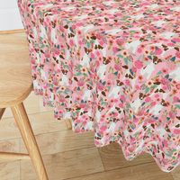 smooth fox terrier floral flowers dog breed fabric pink