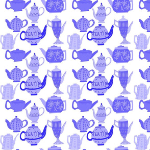 Vintage Teapots for Tea Time in Shades ofBlue