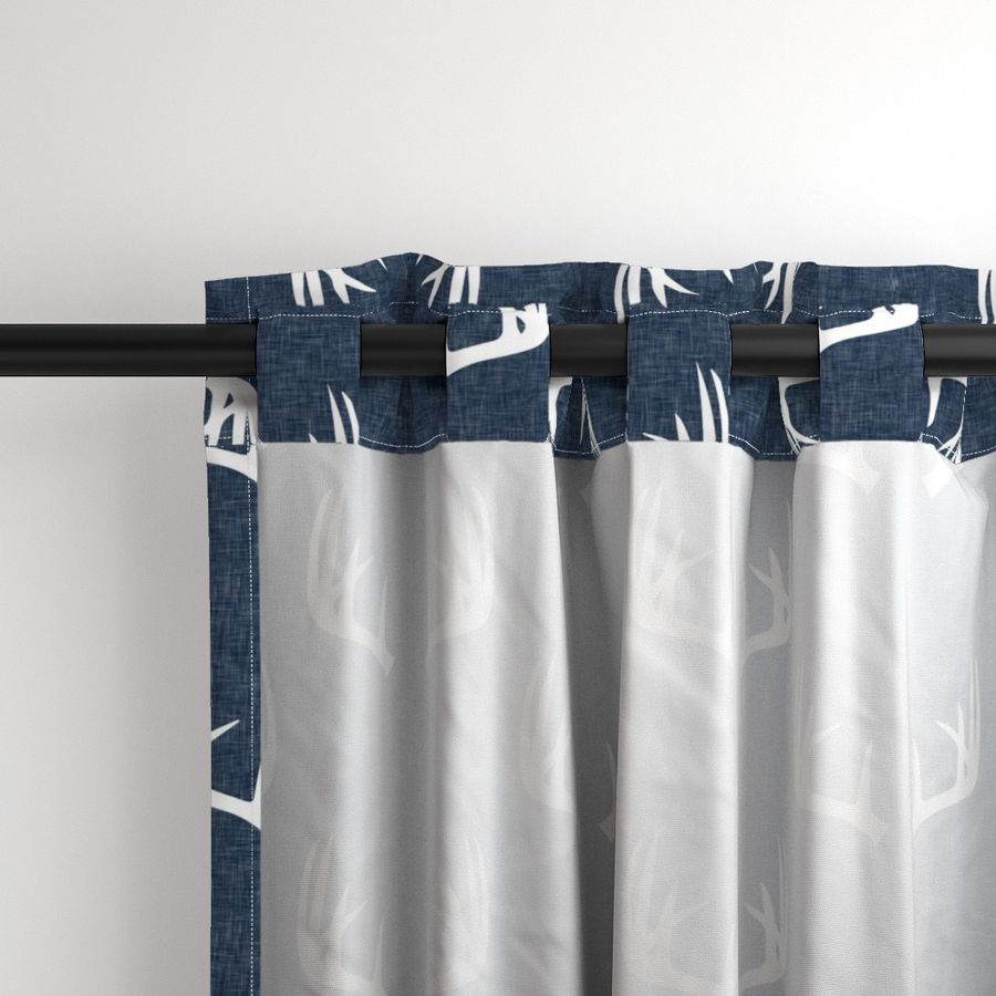 (jumbo scale) antlers on navy linen