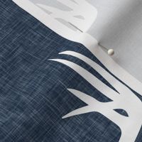 (jumbo scale) antlers on navy linen