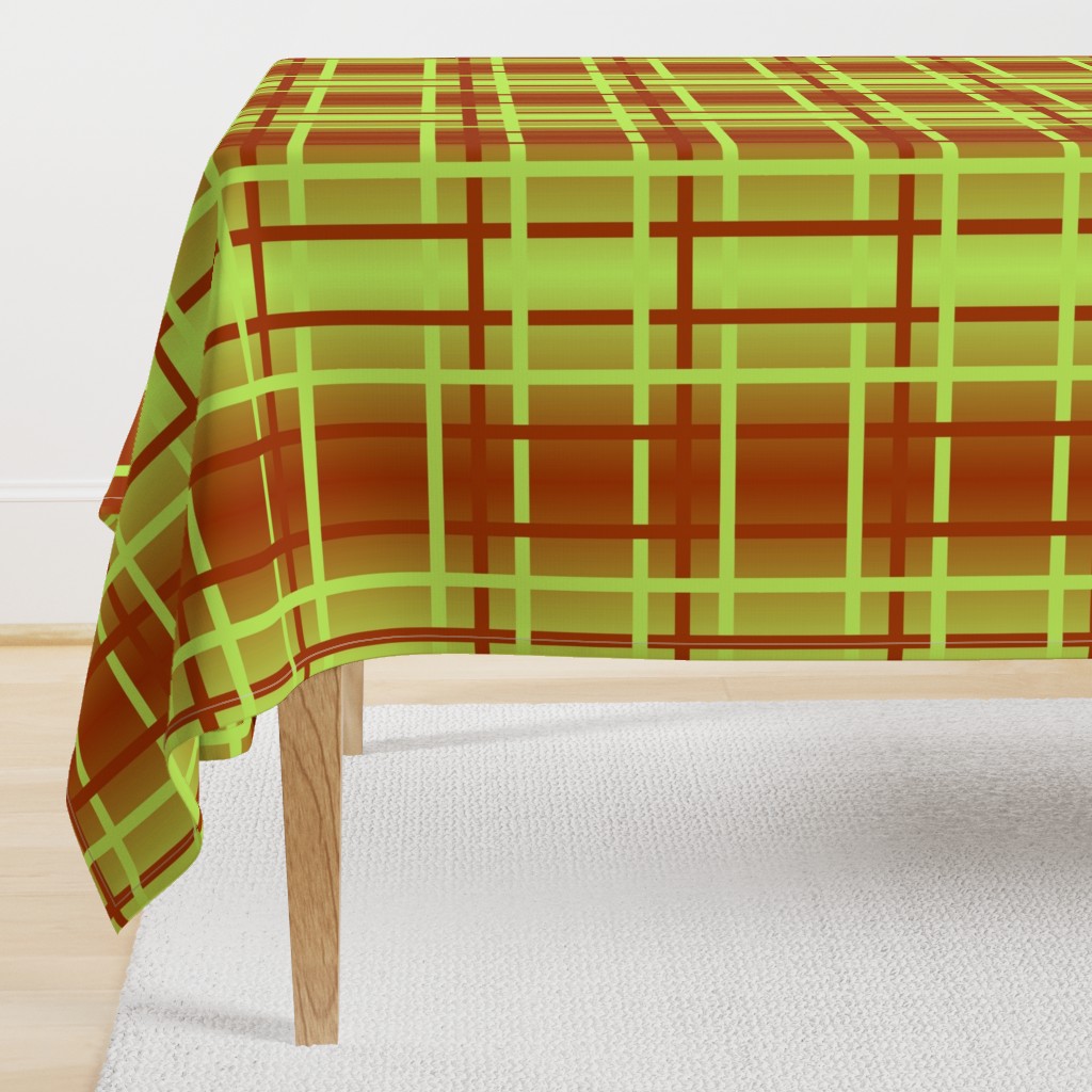 rust-lime ombre plaid