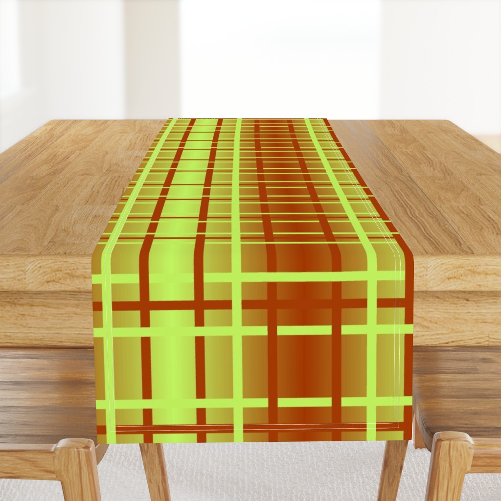 rust-lime ombre plaid