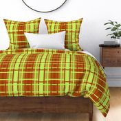 rust-lime ombre plaid