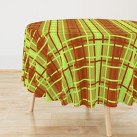 rust-lime ombre plaid