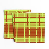 rust-lime ombre plaid