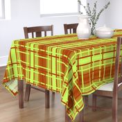 rust-lime ombre plaid
