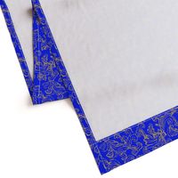  Gold Scroll on Blue